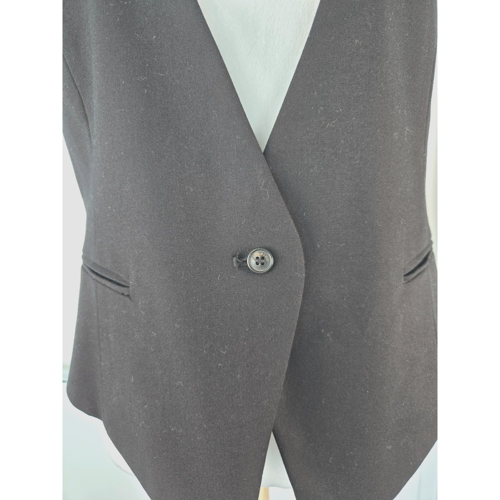 Zara Suit Vest Classic Black Label V neck Wool W's Sz XL Minimalist Quiet Lux - Picture 6 of 13
